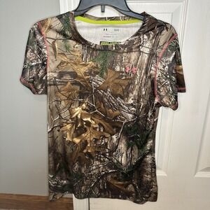 Under Armour Women's HeatGear Realtree Camo Short Sleeve Fitted T-Shirt Large